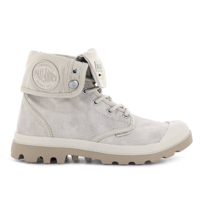 Palladium Pampa Baggy WAX Men\'s Boots Light Grey | UK V156-VQY